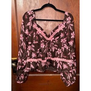 Pink Lily Floral Blouse